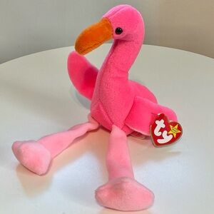 TY Beanie Babies PINKY NWT Pink Flamingo 1995 DOB February 13, 1995